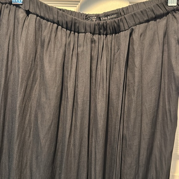 Zara Black Wide Leg Pants Or Skant Size Small NWT - Picture 8 of 9